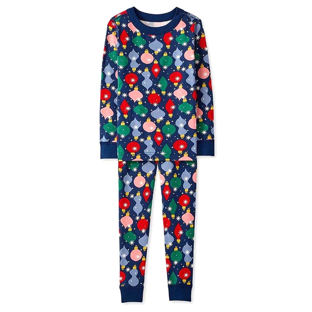 Hanna Andersson Kids Pajamas Size 4 Holiday Shiny Bright Ornament Organic Cotton